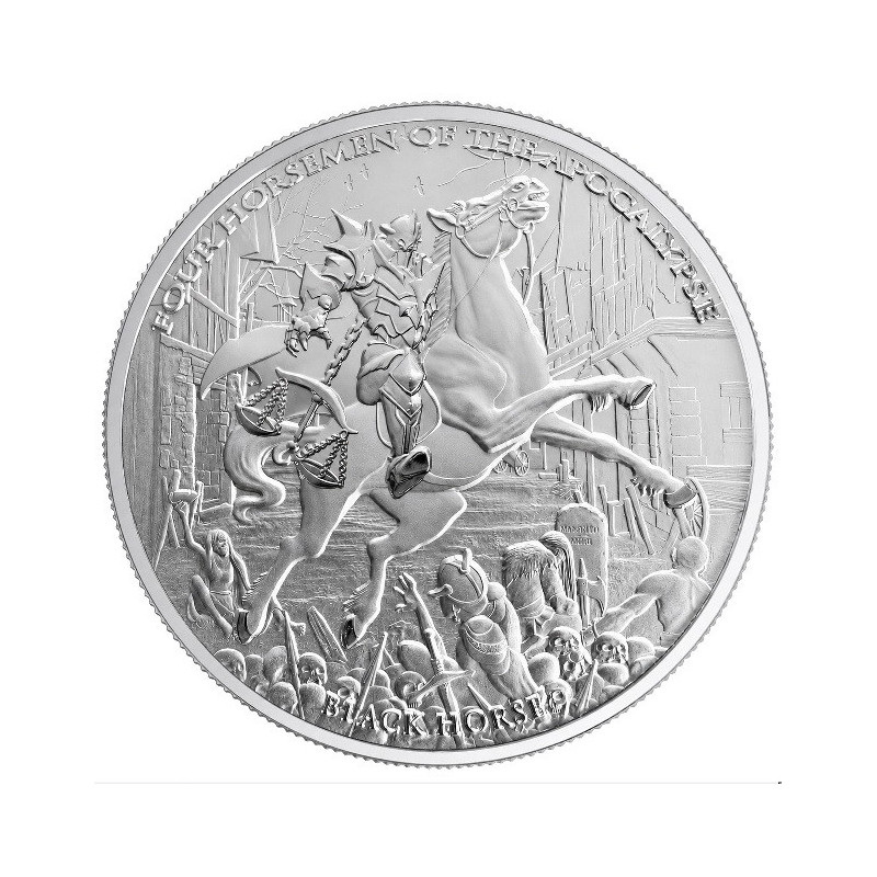 Silver Coin: Four Horsemen of the Apocalypse – Black Horse 2026, 1 ounce – reverse side Silver Coin: Four Horsemen of the Apocalypse – Black Horse 2026, 1 ounce – reverse side