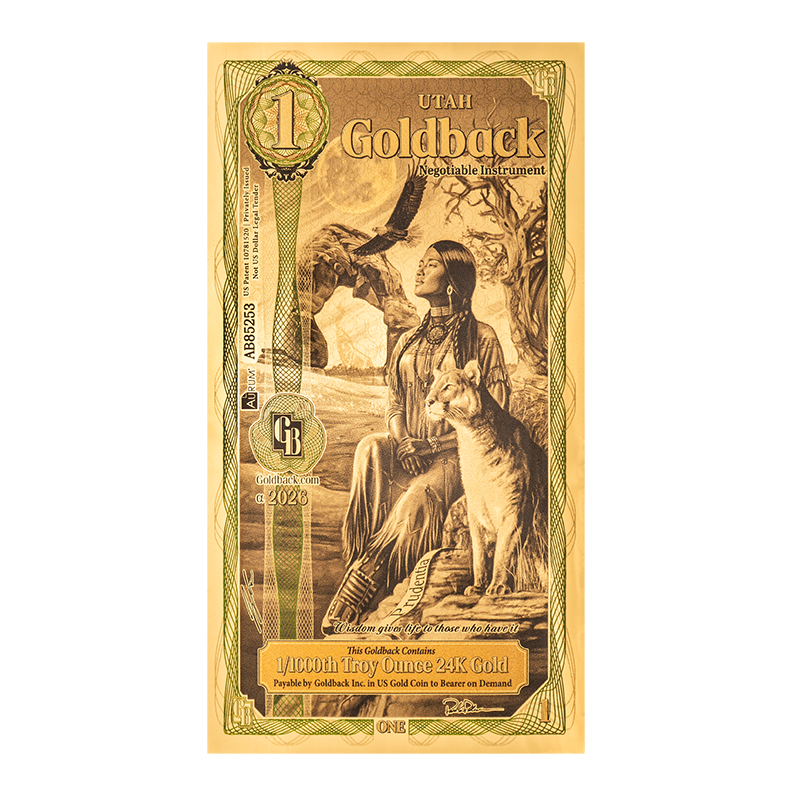Золота банкнота 1Utah Goldback Gold Note ALPHA, 1/1000 унції Золота банкнота 1Utah Goldback Gold Note ALPHA, 1/1000 унції