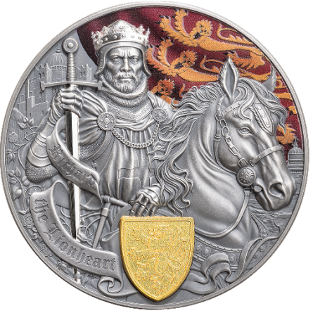 "Legends of Battlefield: Richard the Lionheart" 2026 Silver Coin, 2 ounces - reverse side