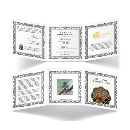 Srebrna Moneta Germania Mint: Maltese Pharaoh Hound 2026  UHR, 2 uncje - cert