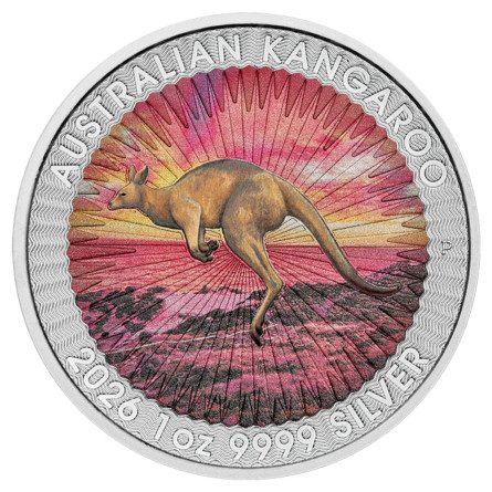 Srebrna Moneta Australijski Kangur Sundowner Edition 2026, 1 uncja - rewers