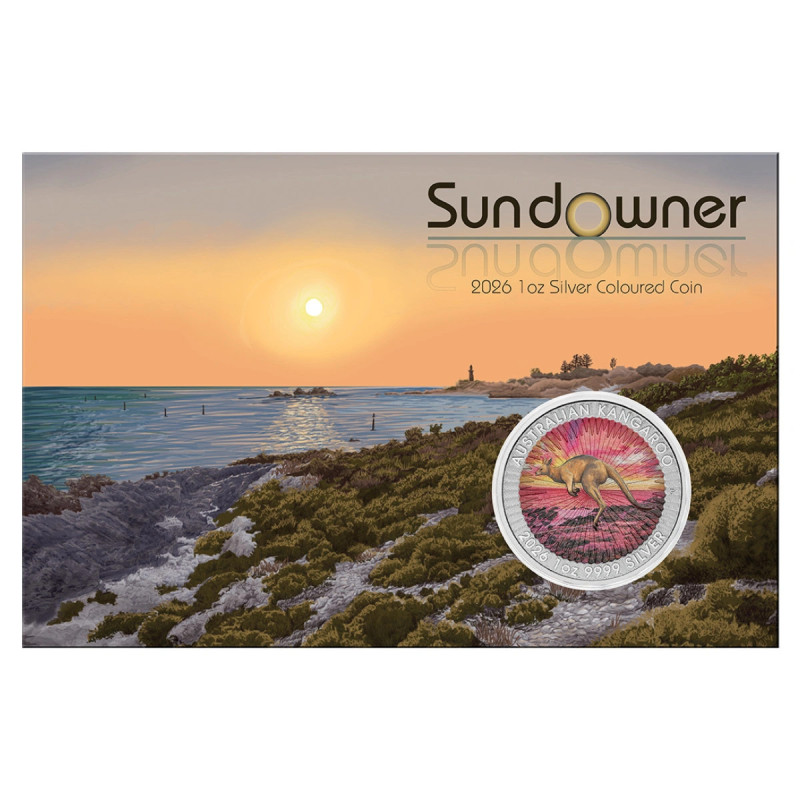 Silbermünze „Australian Kangaroo Sundowner Edition 2026“, 1 Unze – Vorderseite 1 Silbermünze „Australian Kangaroo Sundowner Edition 2026“, 1 Unze – Vorderseite 1