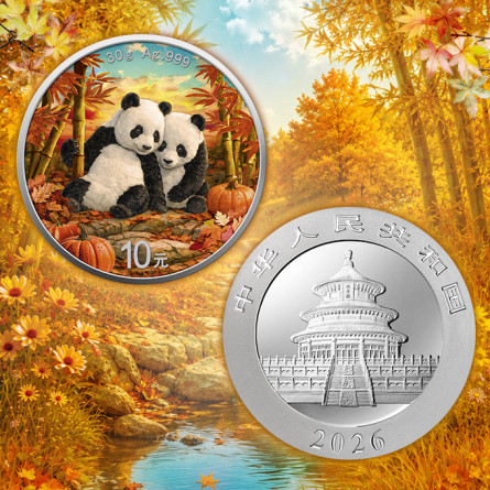 Srebrna Moneta Chińska Panda Four Seasons: Autumn 2026, 30 gram Srebrna Moneta Chińska Panda Four Seasons: Autumn 2026, 30 gram