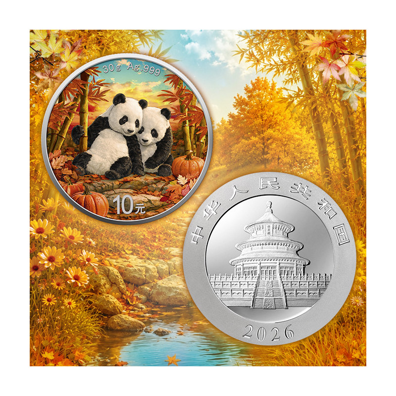 Srebrna Moneta Chińska Panda Four Seasons: Autumn 2026, 30 gram Srebrna Moneta Chińska Panda Four Seasons: Autumn 2026, 30 gram