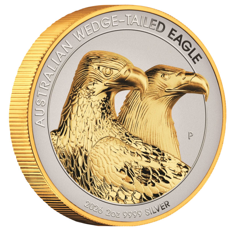 Srebrna Moneta Australian Wedge-Tailed Eagle Proof Gilded 2026 - coin front