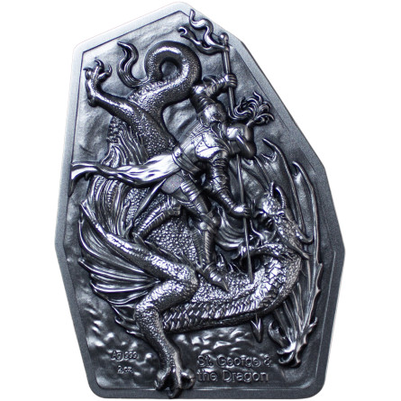 Silbermünze „St. George & the Dragon“, 2 Unzen