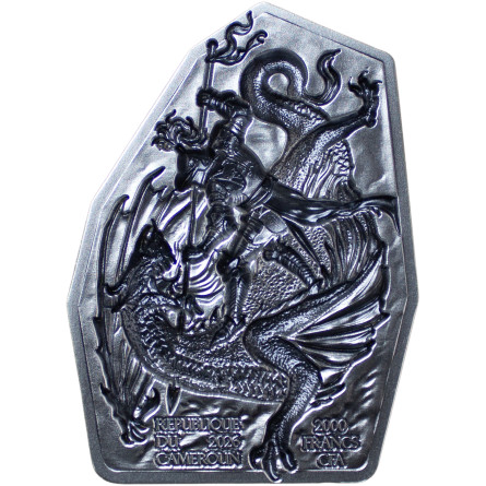Silbermünze „St. George & the Dragon“, 2 Unzen, Rückseite