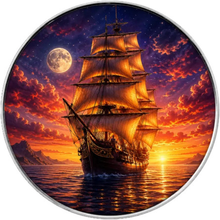 Masters of The Seas: Golden Horizon 2026 Silver Coin, 1 ounce (obverse)