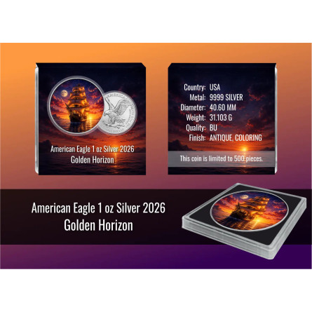 Masters of The Seas: Golden Horizon 2026 Silver Coin, 1 ounce (obverse)