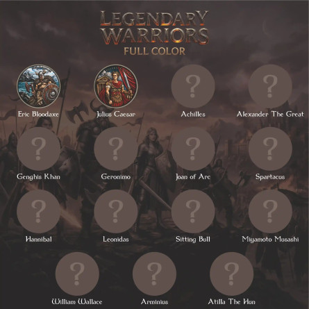 Срібна медаль «Legendary Warriors»: Юлій Цезар, повнокольорова, 1 унція Срібна медаль «Legendary Warriors»: Юлій Цезар, повнокольорова, 1 унція