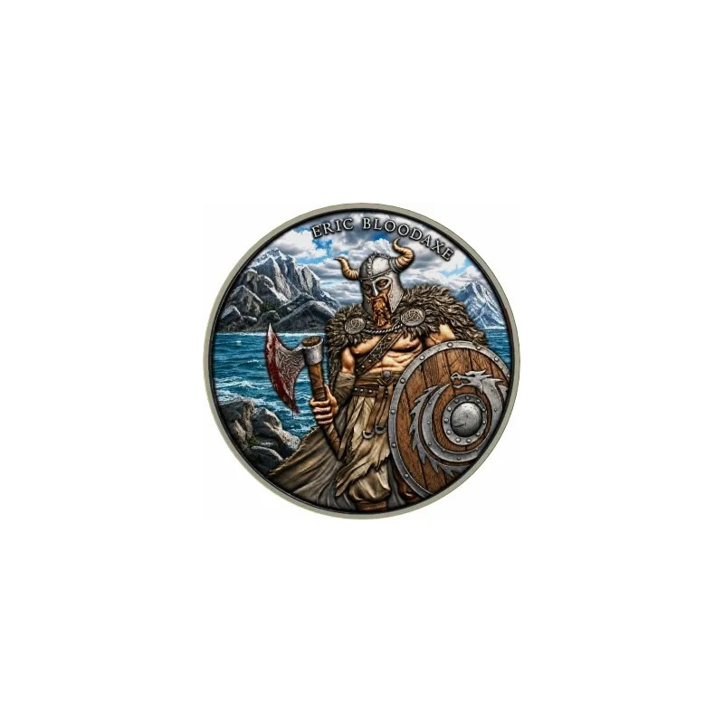 Silbermedaille „Legendary Warriors“: Eric Bloodaxe, vollfarbig, 1 Unze Silbermedaille „Legendary Warriors“: Eric Bloodaxe, vollfarbig, 1 Unze