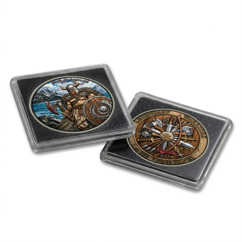 Srebrny Medal Legendary Warriors: Eric Bloodaxe, Full Color 1 uncja Srebrny Medal Legendary Warriors: Eric Bloodaxe, Full Color 1 uncja