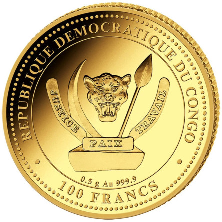 Prehistoric Life Gold Coin - Plateosaurus 2026, 0.5 gram - reverse side Prehistoric Life Gold Coin - Plateosaurus 2026, 0.5 gram - reverse side