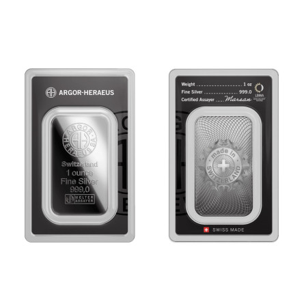 Argor-Heraeus Silver Bar Replica, 100g - both Argor-Heraeus Silver Bar Replica, 100g - both