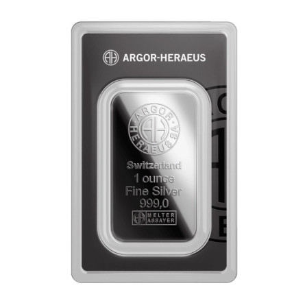 Срібний зливок Argor-Heraeus, 1 унція, лицьова сторона