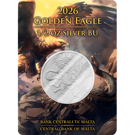 Silbermünze „Malta Golden Eagle“ 2026, 1/2 Unze – Vorderseite