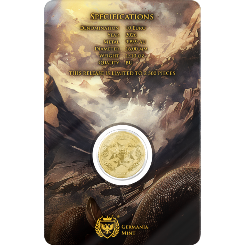 Goldmünze „Malta Golden Eagle“ 2026, 1/10 Unze – mit Rückseite Goldmünze „Malta Golden Eagle“ 2026, 1/10 Unze – mit Rückseite