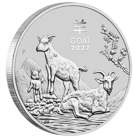 Silver Lunar III Coin: Year of the Goat 2027, 2 ounces Silver Lunar III Coin: Year of the Goat 2027, 2 ounces