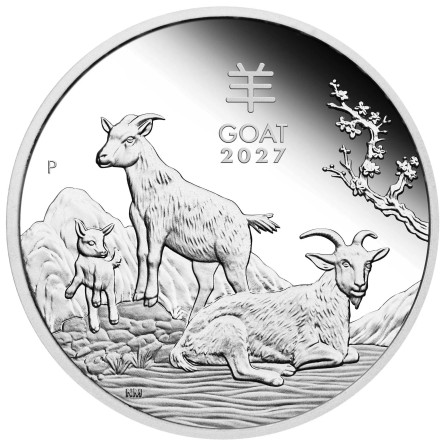 Silbermünze „Lunar III – Jahr der Ziege 2027“, Proof, 1 Unze – Rückseite