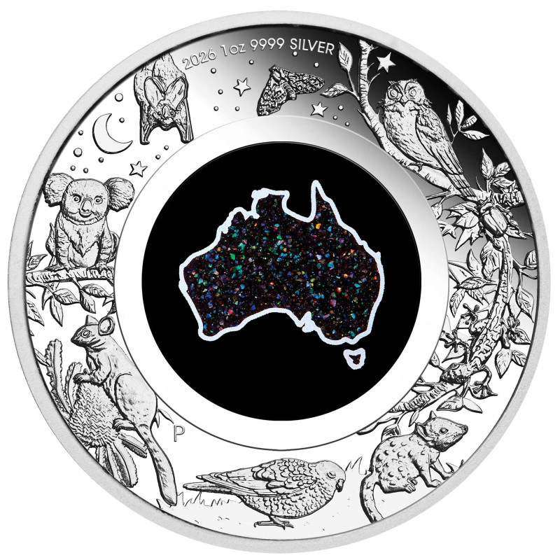 Great Southern Land 2026 Matrix Opal Silver Coin, 1 ounce - reverse side Great Southern Land 2026 Matrix Opal Silver Coin, 1 ounce - reverse side