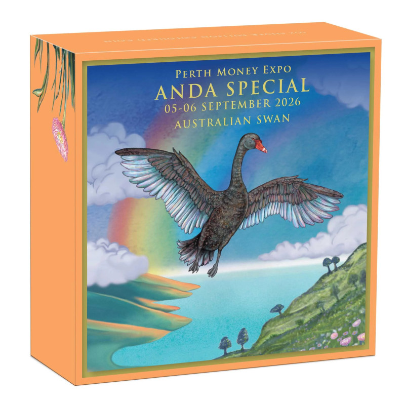 2026 ANDA Australian Swan Silver Coin, 1 ounce - box of 2 2026 ANDA Australian Swan Silver Coin, 1 ounce - box of 2