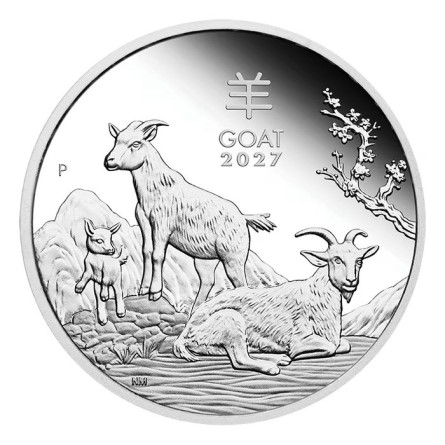 Silbermünzenset „Lunar III – Jahr der Ziege 2027“, Trio, 3 × 1 Unze – 3