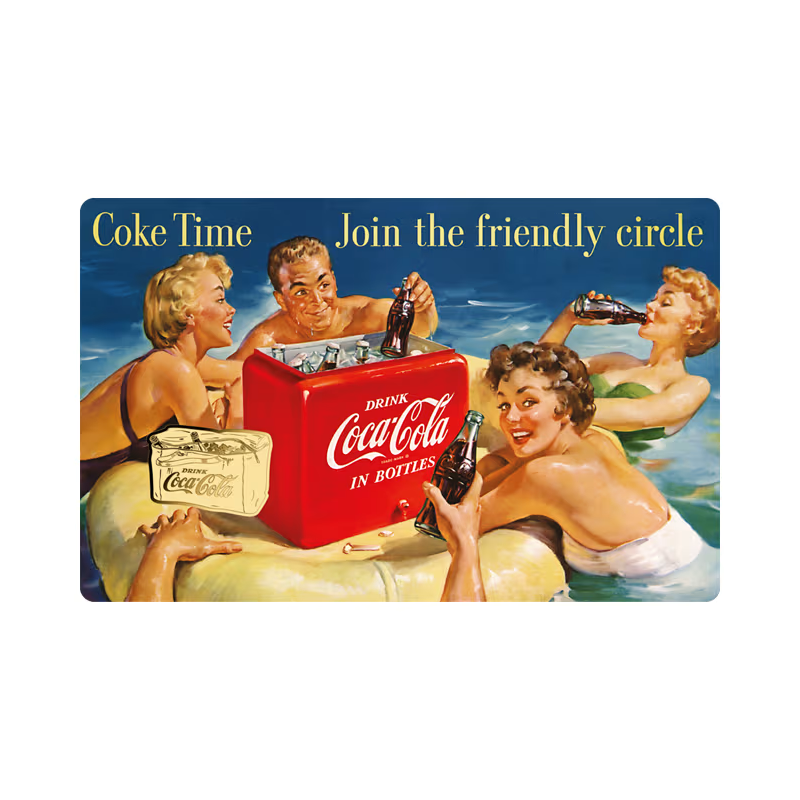 Золотий зливок у картці Coca-Cola Vintage Bag, 1/1000 унції — лицьова сторона картки