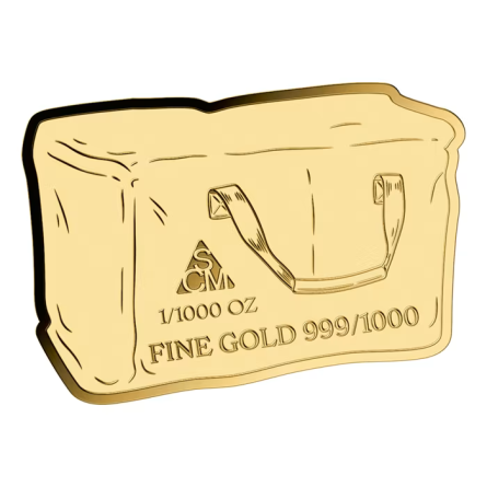Золотий злиток у упаковці Coca-Cola Vintage Bag, 1/1000 унції — bar back