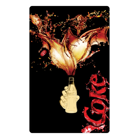 Złota Sztabka w karcie Coca-Cola Sparkling Pop-Art, 1/1000 uncji - card back