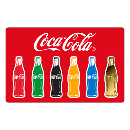 Золотий зливок у картці «Пляшка Coca-Cola», 1/1000 унції — лицьова сторона картки