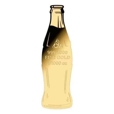 Złota Sztabka w karcie Coca-Cola Butelka, 1/1000 uncji - bar back Złota Sztabka w karcie Coca-Cola Butelka, 1/1000 uncji - bar back