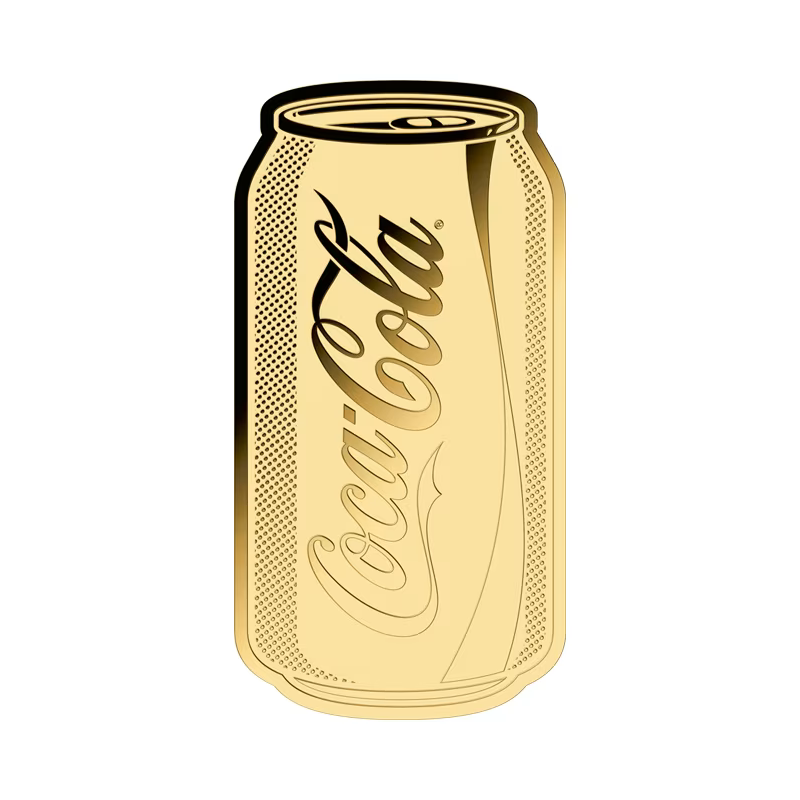 Gold Bar in a Coca-Cola Pop-Art Can card, 1/1000 ounce - bar back