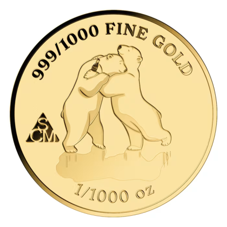 Złota Sztabka w karcie Coca-Cola Miś Polarny, 1/1000 uncji - coin back Złota Sztabka w karcie Coca-Cola Miś Polarny, 1/1000 uncji - coin back