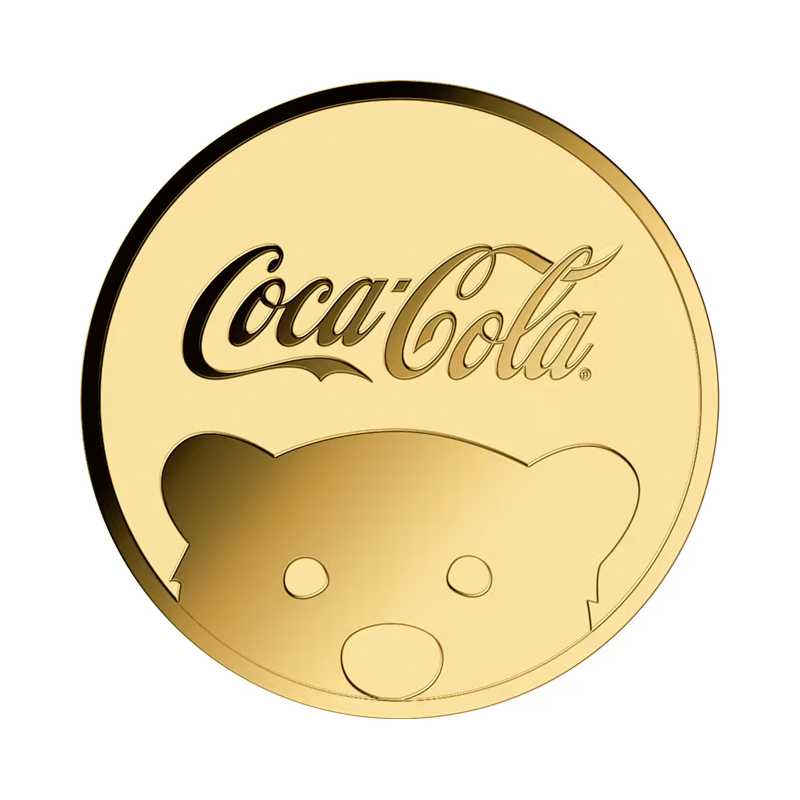 Złota Sztabka w karcie Coca-Cola Miś Polarny, 1/1000 uncji - coin front Złota Sztabka w karcie Coca-Cola Miś Polarny, 1/1000 uncji - coin front