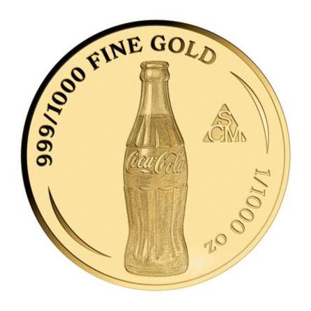 Złota Sztabka w karcie Coca-Cola Piknik, 1/1000 uncji - coin back Złota Sztabka w karcie Coca-Cola Piknik, 1/1000 uncji - coin back