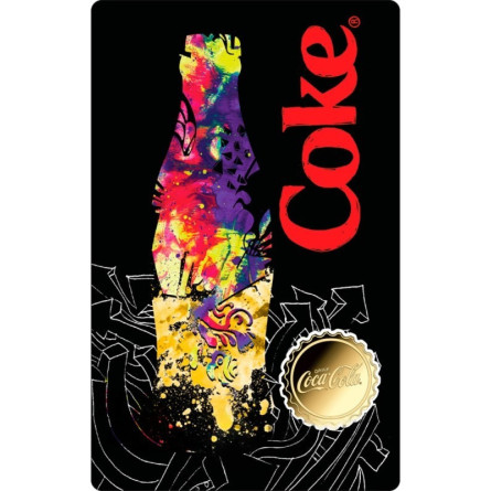 Złota Moneta w karcie Coca-Cola Butelka Pop-Art, 1/1000 uncji - card front