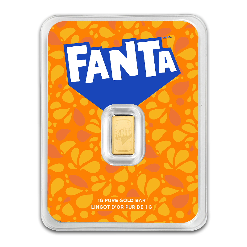 PAMP Fanta-Goldbarren, 1 Gramm – Vorderseite