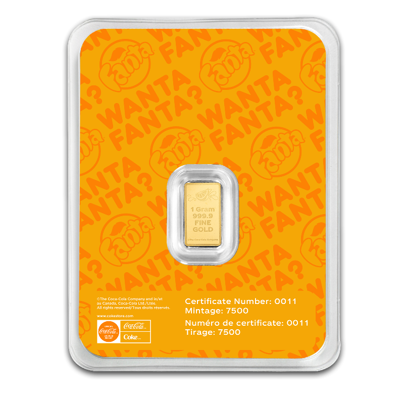 Złota Sztabka PAMP Fanta, 1 gram - back
