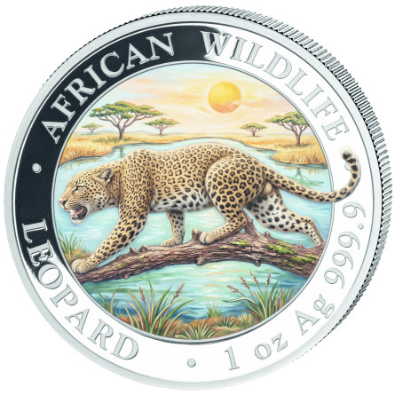 Srebrna Moneta: African Wildlife: Leopard 2026 Color, 1 uncja - rewers