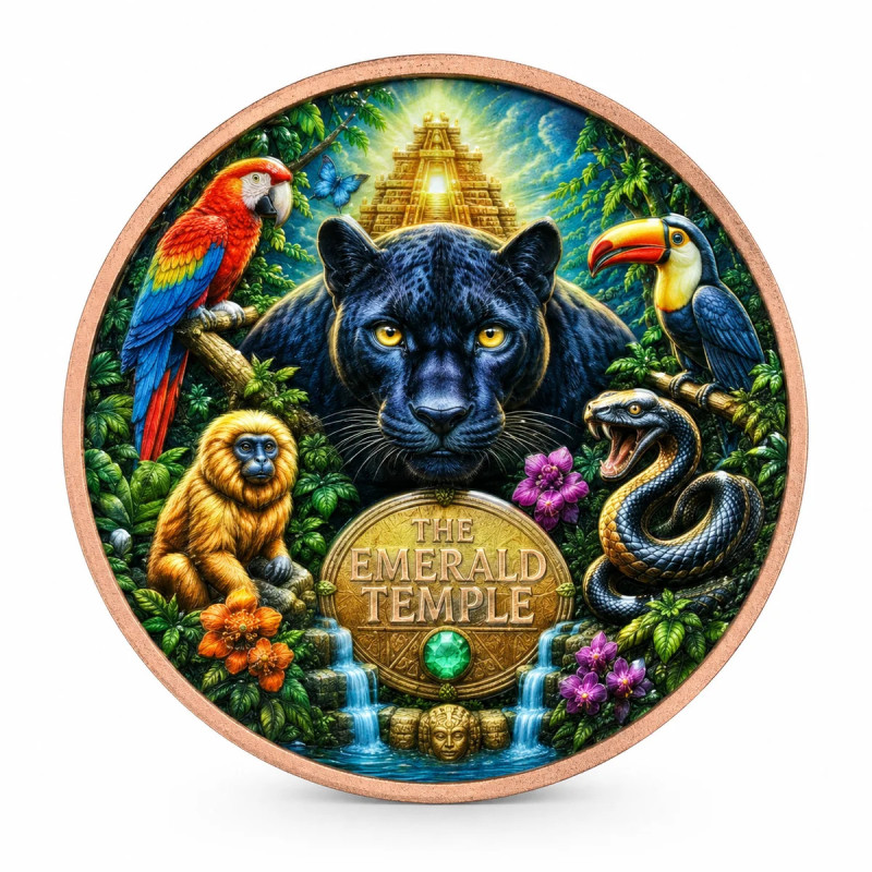 Miedziany Medal The Emerald Temple 2026, 1 uncja - awers Miedziany Medal The Emerald Temple 2026, 1 uncja - awers