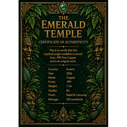 Miedziany Medal The Emerald Temple 2026, 1 uncja - 1 Miedziany Medal The Emerald Temple 2026, 1 uncja - 1