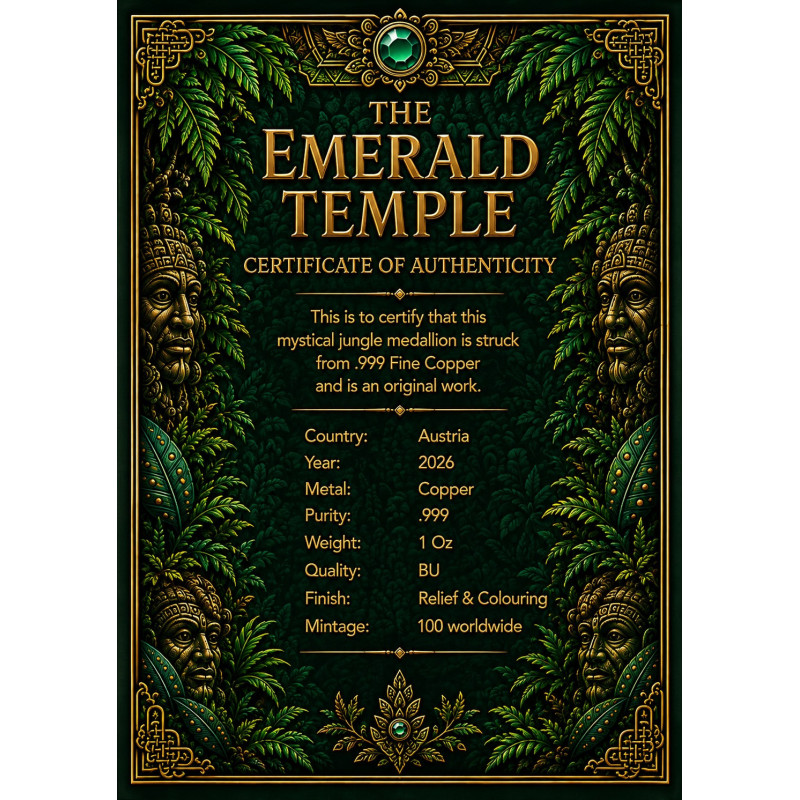 The Emerald Temple 2026 Copper Medal, 1 ounce - 1 The Emerald Temple 2026 Copper Medal, 1 ounce - 1