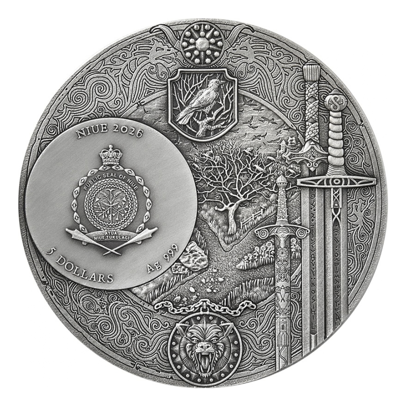 The Witcher Silver Coin: Crossroads of the Ravens 2026, 2 ounces - obverse