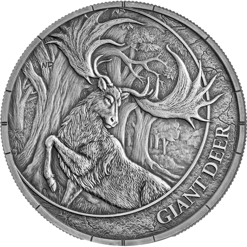 Silbermünze „Germania Mint Megafauna: Giant Deer 2026 Oblivion“, 1 Unze – Vorderseite 2 Silbermünze „Germania Mint Megafauna: Giant Deer 2026 Oblivion“, 1 Unze – Vorderseite 2