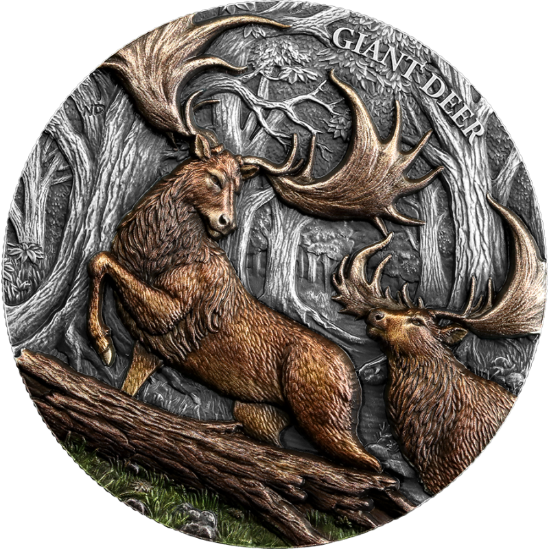 Srebrna Moneta Germania Mint Megafauna: Giant Deer 2026 UHR, 2 uncje Srebrna Moneta Germania Mint Megafauna: Giant Deer 2026 UHR, 2 uncje