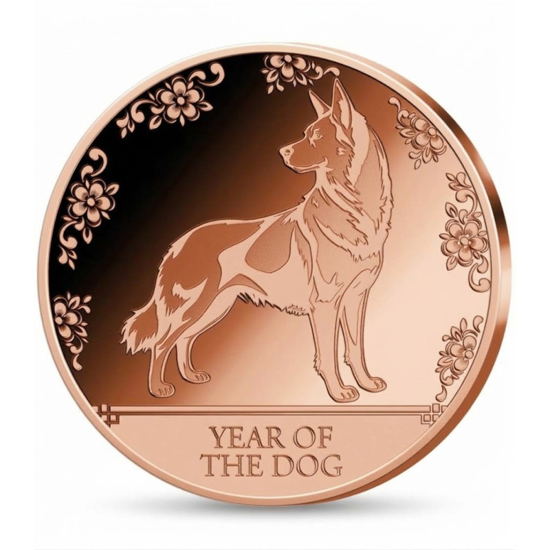 Miedziany Medal Year of the Dog, 1 uncja - front