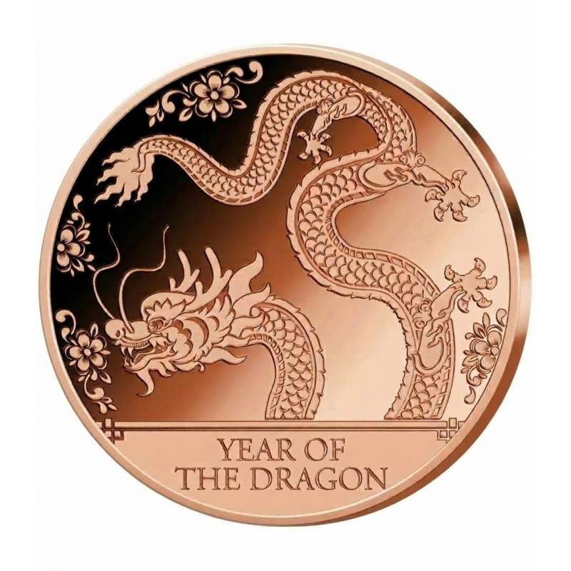 Miedziany Medal Year of the Dragon, 1 uncja front