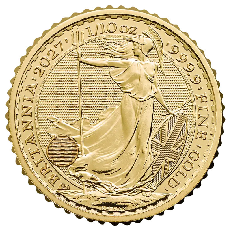 Złota Moneta Britannia 2027, 1/10 uncji