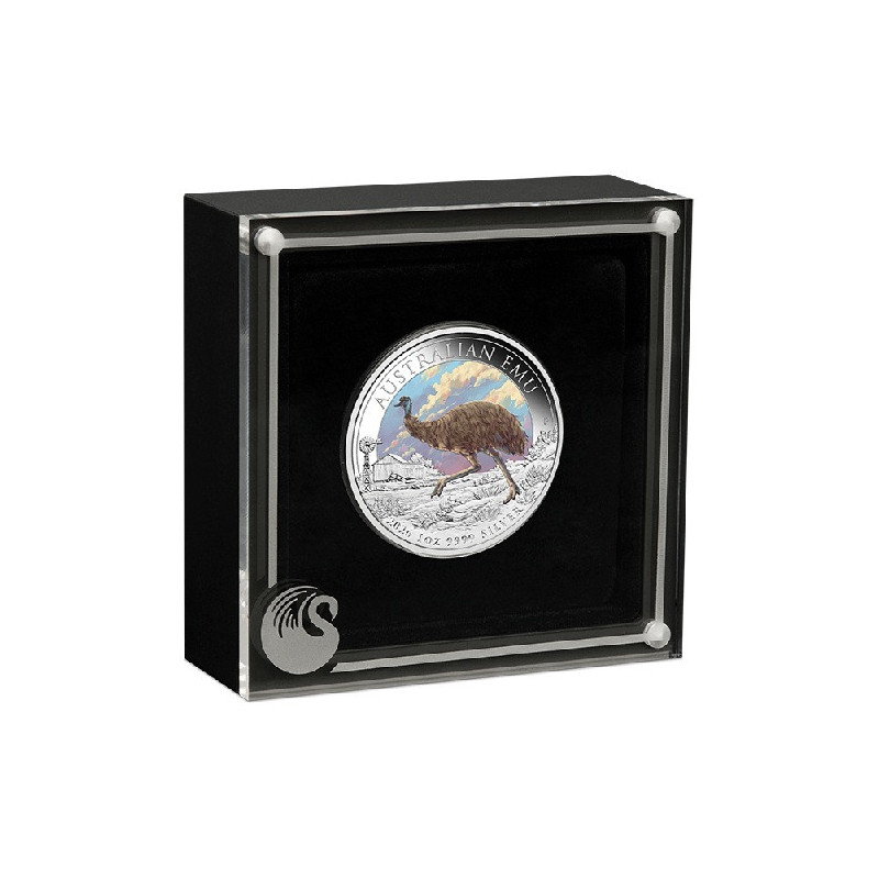 Srebrna Moneta Australian Emu 2026 Color, 1 uncja - box 1