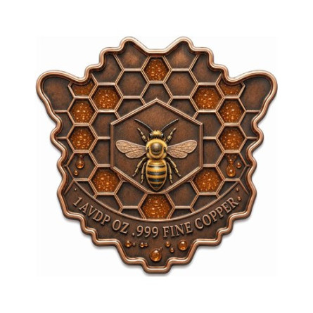 Honey Queen-Kupfermünze, 1 Unze – Vorderseite